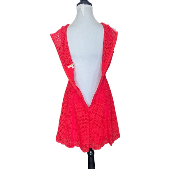 Skies are Blue sleeveless red lace aline summer party event dress size small - Picture 8 of 13